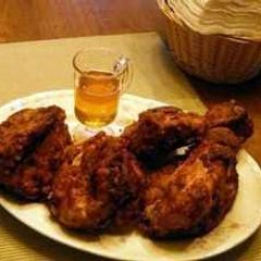 A picture of Hot n Spicy Fried Chicken with Honey.