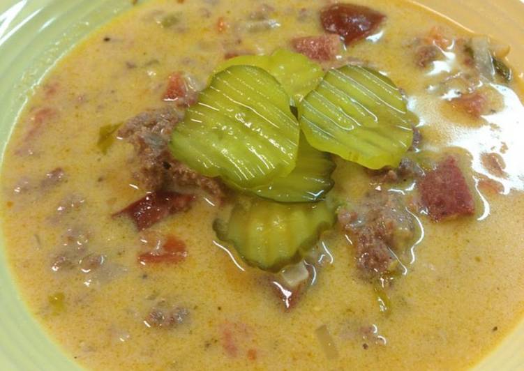 Steps to Cook Ultimate Cheeseburger soup