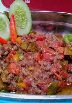 Foto resep Kentang tumbuk daging kari mercon (bonus Pete)