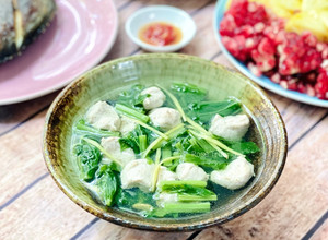 Hình của món Canh Cải Xanh Nấu Mọc.
