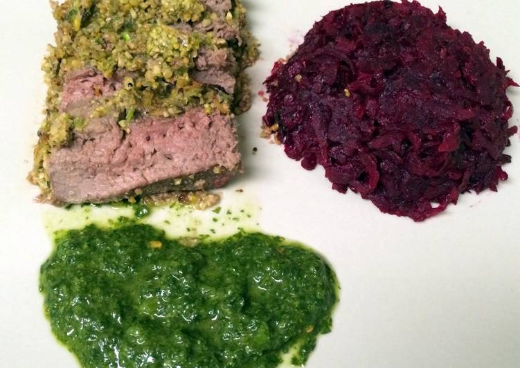 Recipe of Quick Pistachio Lemon Crusted Lamb