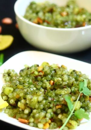 A picture of Hariyali sabudana khichdi.
