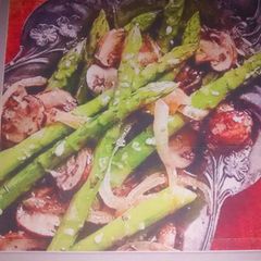 A picture of Quick and easy asparagus and cheesy.