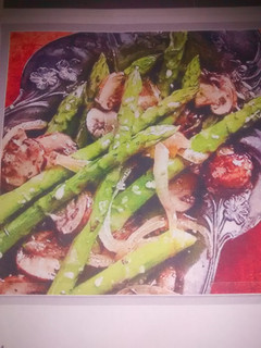 A picture of Quick and easy asparagus and cheesy.