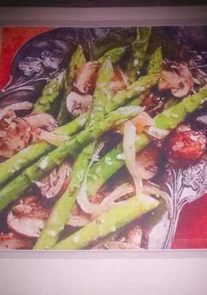 A picture of Quick and easy asparagus and cheesy.