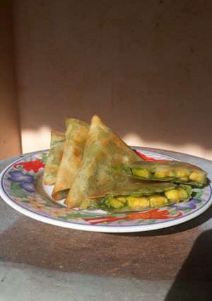 Foto resep Samosa Matcha Banana