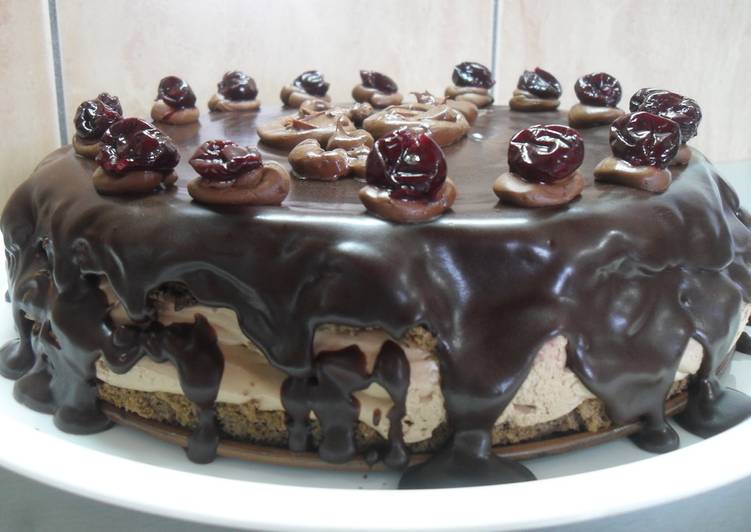 Recipe of Homemade Chocolate Mousse Cake with Cherries