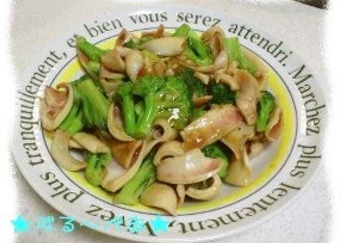 Recipe of Mario Batali Chinese-style Stir-Fried Squid and Broccoli