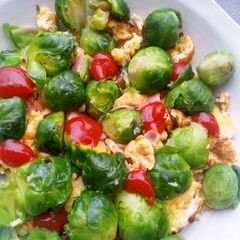 Colourful Scrambled Eggs with Brussels Sprouts A picture of Colourful Scrambled Eggs with Brussels Sprouts.