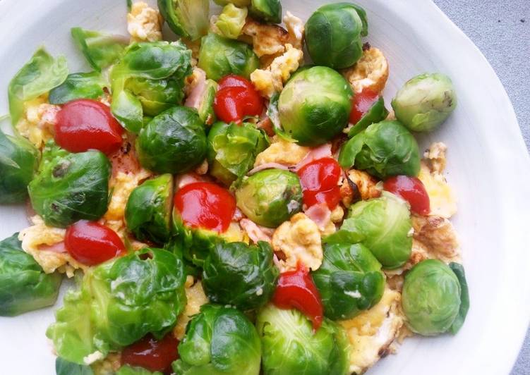 Recipe of Any-night-of-the-week Colourful Scrambled Eggs with Brussels Sprouts