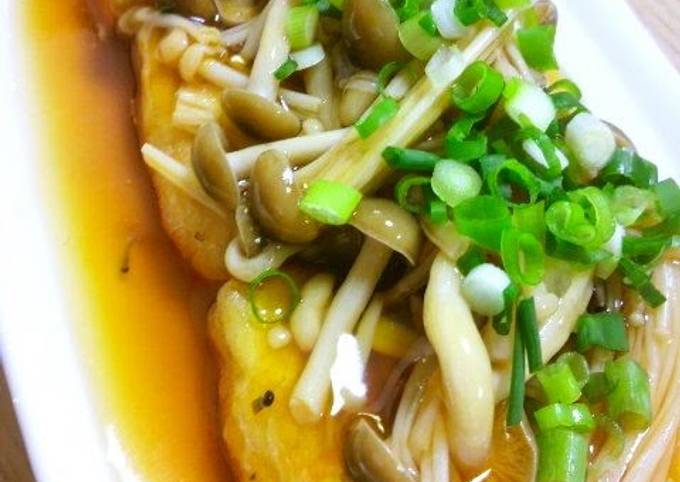 Easy Agedashi Tofu with Savory Mushroom Sauce