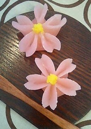 A picture of Elegant Japanese Sweets (Jo-Namagashi) for Spring.
