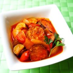 A picture of Simple Ratatouille with Tomatoes and Summer Vegetables.
