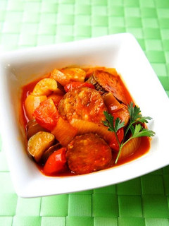 A picture of Simple Ratatouille with Tomatoes and Summer Vegetables.
