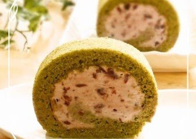 Moist Fluffy Green Tea Chiffon Swiss Roll