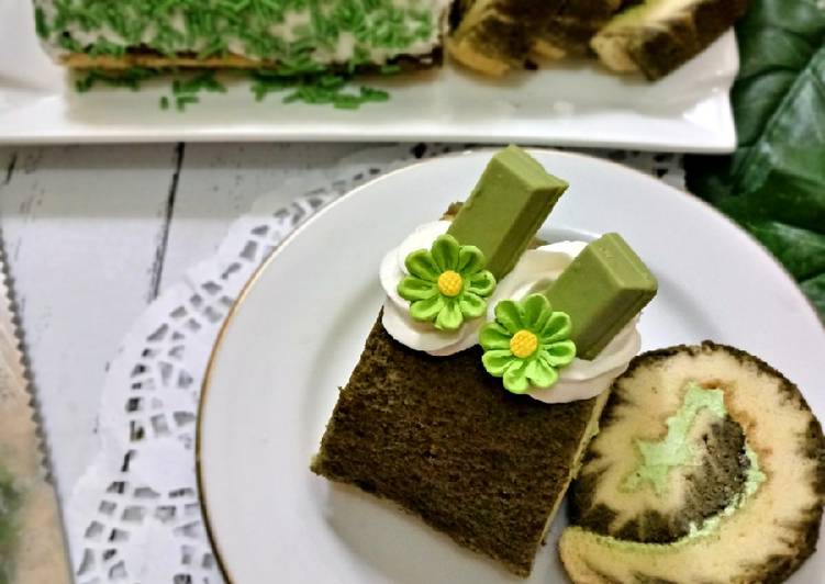 Hurricane Matcha Swiss Roll Cake