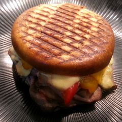Roast Beef & Havarti Pretzel Panini A picture of Roast Beef & Havarti Pretzel Panini.