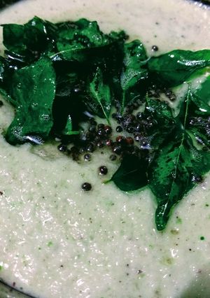 A picture of Mint coconut chutney/Pudina chutney.