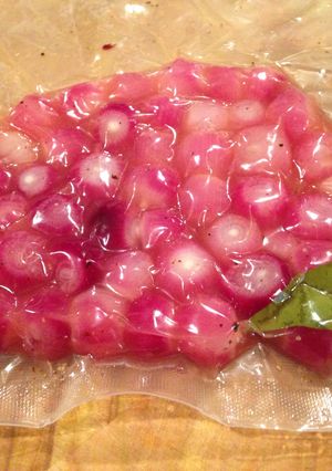 A picture of Sous Vide Pickled Pearl Onions.
