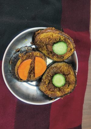 A picture of Fried brinjals.