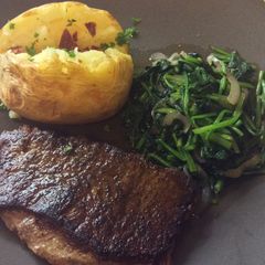 Steak Pan Seared- Medium Well You Will Love This Taste And Perfect Crust A picture of Steak Pan Seared- Medium Well You Will Love This Taste And Perfect Crust.