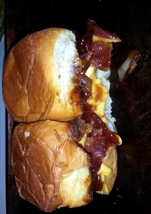 A picture of Smokey Mesquite BBQ Cheddar & Grilled Onion Sliders.