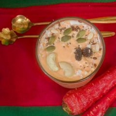 A picture of Carrot Milk Shake/ Creamy Carrot Smoothie/ Delicious And Nutritious Gajar Milk Shake.