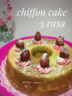 Foto resep Chiffon cake 3 rasa (pandan,coklat,vanilla) #Rabubaru