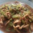 Babi cah sayur asin (non - halal)