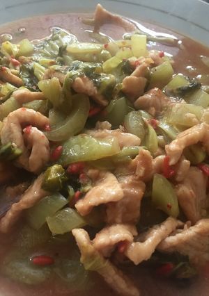 Foto resep Babi cah sayur asin (non - halal)