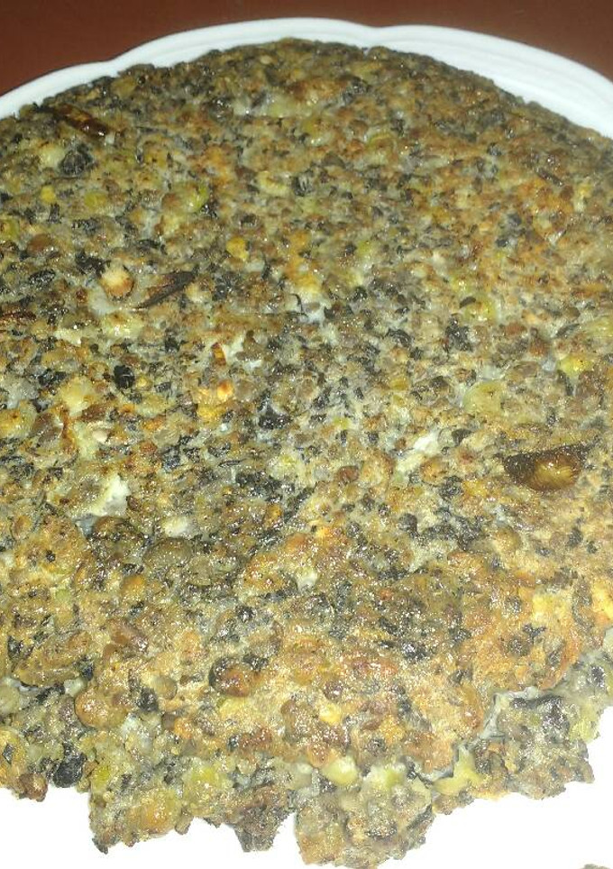 Una foto de Tortilla de arvejas y porotos