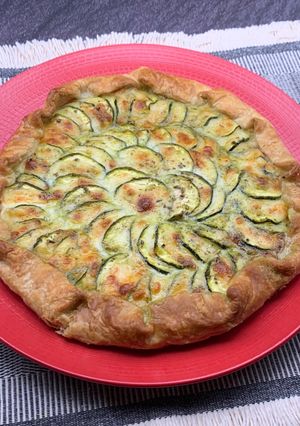 Une photo de Tarte courgettes/mozzarella