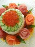 Flower-Themed Sushi Cake for Mother's Day and Special Occasions