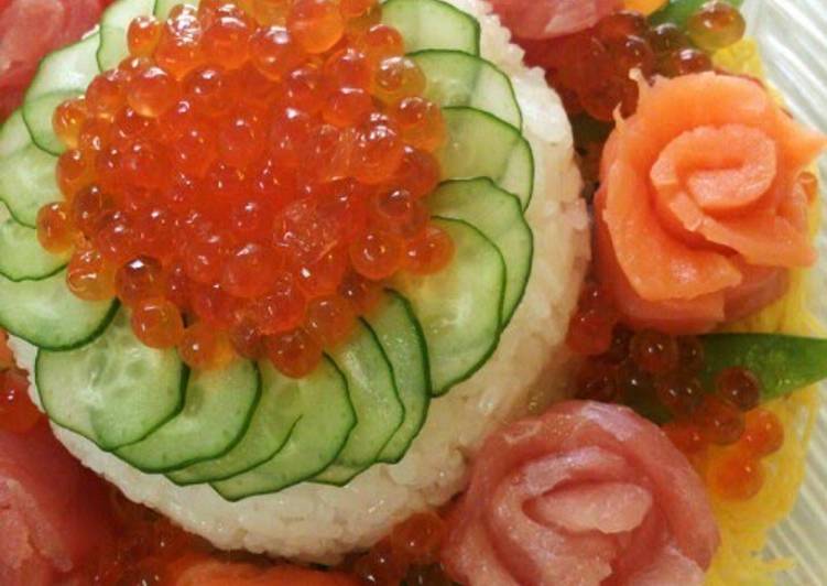 Flower-Themed Sushi Cake for Mother's Day and Special Occasions