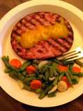Grilled Ham Steak & Veggies