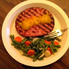 A picture of Grilled Ham Steak & Veggies.