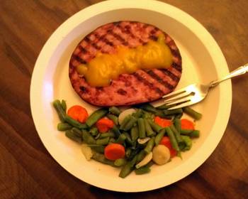 Ultimate Serving Recipe Grilled Ham Steak  Veggies Very Delicious