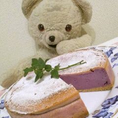 A picture of Purple Sweet Potato Baked Cheesecake.