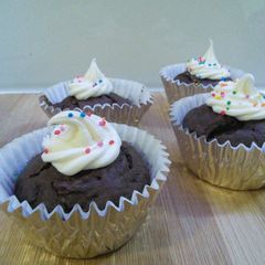A picture of Rich chocolate cupcakes.