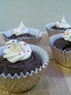 A picture of Rich chocolate cupcakes.