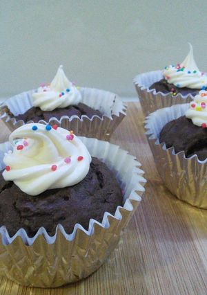 A picture of Rich chocolate cupcakes.