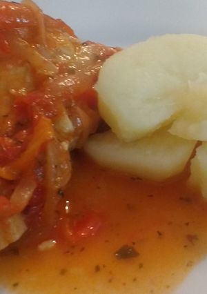 Una foto de Matambre a la Portuguesa con Papas al Natural