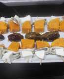 Banderillas de boniato, boquerones y queso