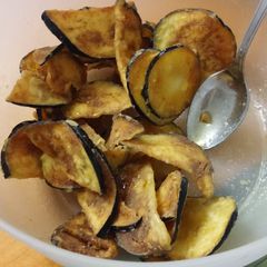A picture of Sweet eggplant fries.