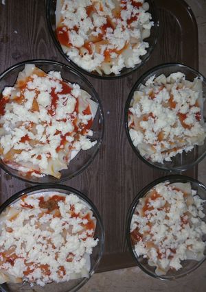 A picture of Lasagne in a Cup.