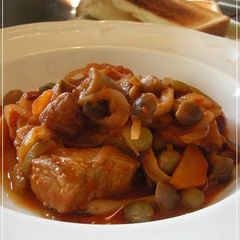 A picture of Pork Belly Simmered in Tomato Sauce.