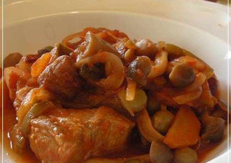 Recipe of Perfect Pork Belly Simmered in Tomato Sauce