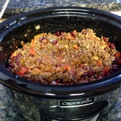 A picture of Crock Pot Beef Chili.