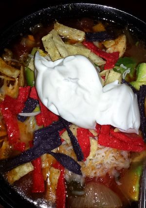 A picture of Chicken Tortilla Soup.