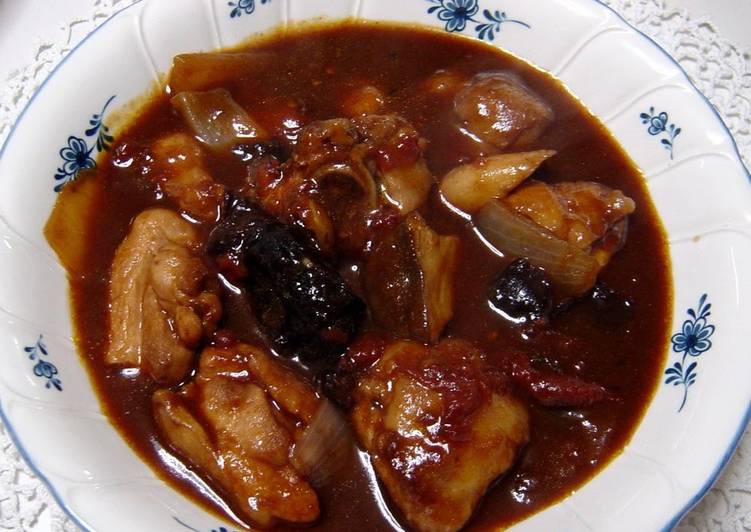 Chicken Stewed with Prunes and Red Wine